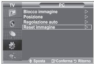 TV PC Blocco immagine Posizione Regolazione auto Reset immagine Sposta Conferma Ritorno