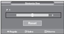Sintonia fine P 1 0 Reset Regola Salva Ritorno