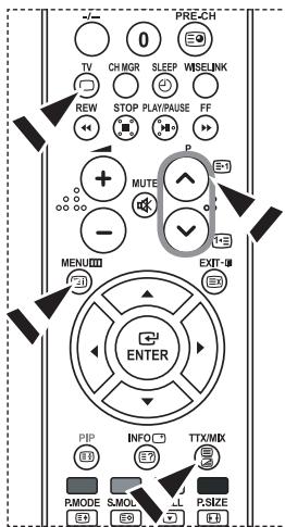 PRE-CH 0 TV CH MGR SLEEP WRSELINK REW STOP PLAY/PAUSE FF MUTE P MENUO EXIT U ENTER PIP INFO TTX/MK R.MODE SMOL P.SIZE