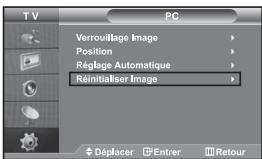 TV PC Verrouillage Image Position Réglage Automatique Réinitialiser Image Déplacer Entrer Retour