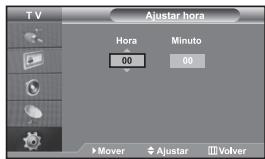 TV Ajustar hora Hora 00 Minuto 00 Mover Ajustar Volver