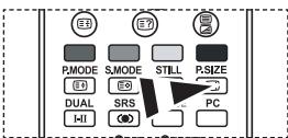 E3 E2 PMODE S.MODE STILL P.SIZE DUAL SRS PC HI HI