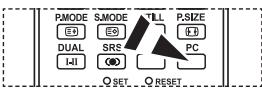 P.MODE S.MODE TILL P.SIZE DUAL SRS PC I-II (●) RESET ○ SET ○ RESET