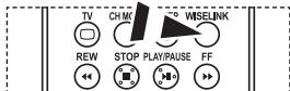 TV CH MC WISELINK REW STOP PLAY/PAUSE FF