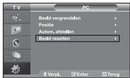 TV PC Beeld vergrendelen Positie Autom. afstellen Beeld resetten Verpl. Enter Terug