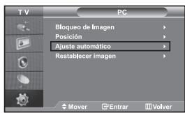 T V PC Bloqueo de Imagen Posición Ajuste automático Restablecer imagen Mover Entrar Volver