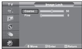 TV Image Lock Coarse 50 Fine 0 Move Enter Return