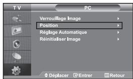 TV PC Verrouillage Image Position Réglage Automatique Réinitialiser Image Déplacer Entrer Retour