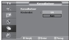 TV Kanaalbeheer Kanaalbeheer Kinderslot : Uit Aan Verpl Enter Terug