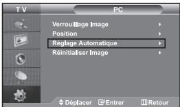 TV PC Verrouillage Image Position Réglage Automatique Réinitialiser Image Déplacer Entrer Retour