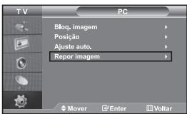 TV PC Bloq, imagem Posição Ajuste auto, Repor imagem Mover Enter Voltar