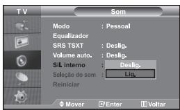 SAMSUNG LE-32R32B - Selecionar a opcao Internal Mute (Sil. externo) - 1