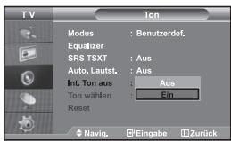 SAMSUNG LE-32R32B - Auswahlen der internen Stummschaltung - 1