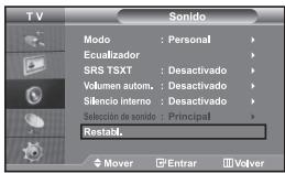 SAMSUNG LE-32R32B - Reajuste de values de sonido a los values predefinidos de fabrica - 1