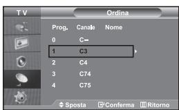SAMSUNG LE-32R32B - Ordinamento dei canali memorizzati - 1