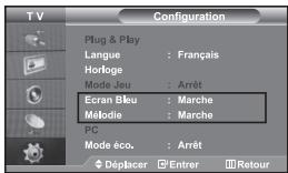 SAMSUNG LE-32R32B - Réglage du mode d'écran bleu / Sélection de melodie - 1