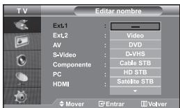 SAMSUNG LE-32R32B - Ediciones de los nombres de fuentes de entrada - 1