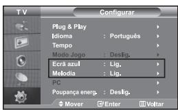 SAMSUNG LE-32R32B - Programar o modo de Ecrá azul / SeLECTIONAR a Melodia - 1