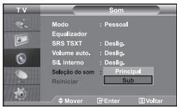 SAMSUNG LE-32R32B - Selecionar a opcao Internal Mute (Sil. externo) - 2