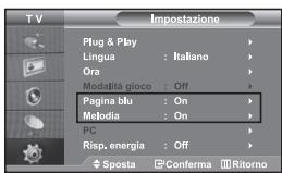 SAMSUNG LE-32R32B - Impostazione della modalità Pagina blu / Selezione della Melodia - 1