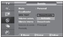 SAMSUNG LE-32R32B - Configuración de TruSurround XT (SRS TSXT) - 1