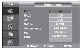 SAMSUNG LE-32R32B - Editar os nomes das fontes de entrada - 1