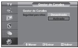 SAMSUNG LE-32R32B - Activación del bloqueo para niños - 1