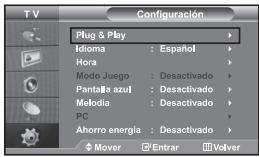 SAMSUNG LE-32R32B - Cuando el equipo se enciende por primera vez, se presenta automatamente una series de OPCIONES DE CONFIGURación BASICS. Los ajustes siguientes están disponibles. - 1