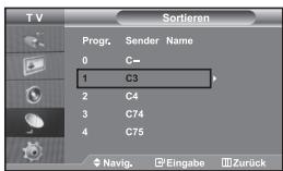SAMSUNG LE-32R32B - Gespeicherte Kanäle sortieren - 1
