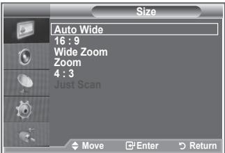 SAMSUNG LE-32R81W - Changing the Picture Size - 2
