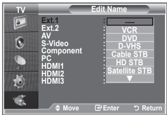 SAMSUNG LE-32R81W - Editing the Input Source Names - 2