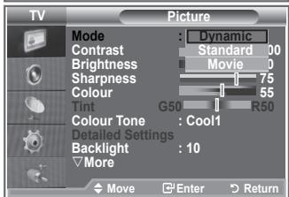 SAMSUNG LE-32R81W - Changing the Picture Standard - 2