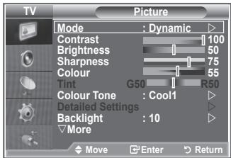 SAMSUNG LE-32R81W - Changing the Picture Standard - 1