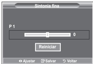 Sintonia fina P 1 0 Reiniciar Ajustar Salvar Voltar