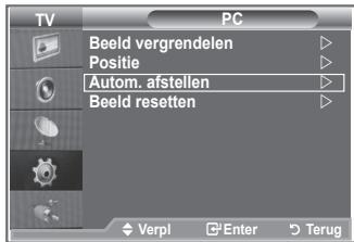 TV PC Beeld vergrendelen Positie Autom. afstellen Beeld resetten Verpl Enter Terug