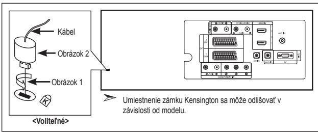 Kábel Obrázok 2 Obrázok 1 Umienstnenie zámku Kensington sa môže odlišovať v závislosti od modelu.