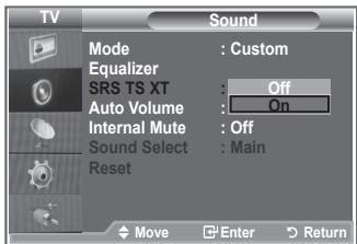 SAMSUNG LE-37R86BD - Setting the TruSurround XT (SRS TS XT) - 2