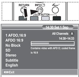 SAMSUNG LE-37R86BD - Prikaz informacij o programu - 1