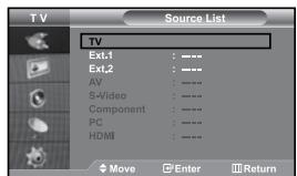 SAMSUNG LE-37S71B - Selecting the Source - 1
