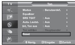 SAMSUNG LE-37S71B - Zurücksetzen der Toneinstellungen auf die werkseitig festgelegten Standardwerte - 1