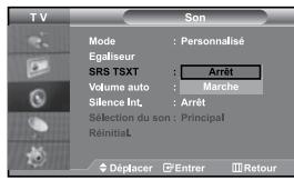 SAMSUNG LE-37S71B - Paramétrage de la technologie trusurround XT (SRS TSXT) - 1