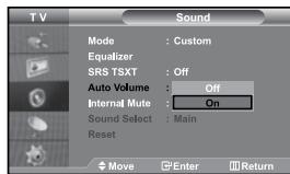 SAMSUNG LE-37S71B - Adjusting the Volume Automatically - 1