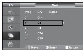 SAMSUNG LE-37S71B - Sorting the Stored Channels - 1