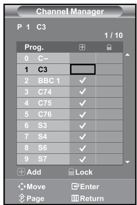 SAMSUNG LE-37S71B - Setting the Channel Manager - 1