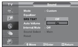 SAMSUNG LE-37S71B - The sound settings can be adjusted to suit your personal preferences. - 1