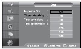 SAMSUNG LE-37S71B - É possible impostare l'orologio del tevisore in modo da visualizzare l'ora corrente quando si preme il tasto INFO. Perutilizzare i timer di accensione/spegnimento automatico è necessario impostareanche l'ora. - 1