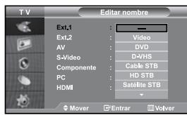 SAMSUNG LE-37S71B - Ediciones de los nombres de fuentes de entrada - 1