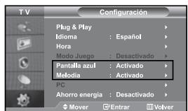 SAMSUNG LE-37S71B - Ajuste del modo Pantalla Azul / SeLECTION de Melodia - 1