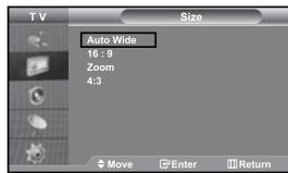 SAMSUNG LE-37S71B - Changing the Picture Size - 1