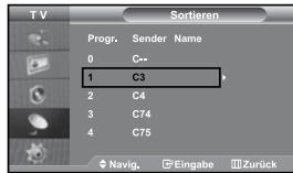 SAMSUNG LE-37S71B - Gespeicherte Kanäle sortieren - 1